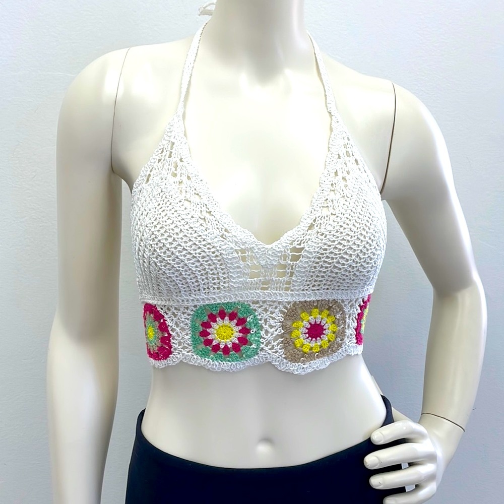 Granny Square Crochet Bra